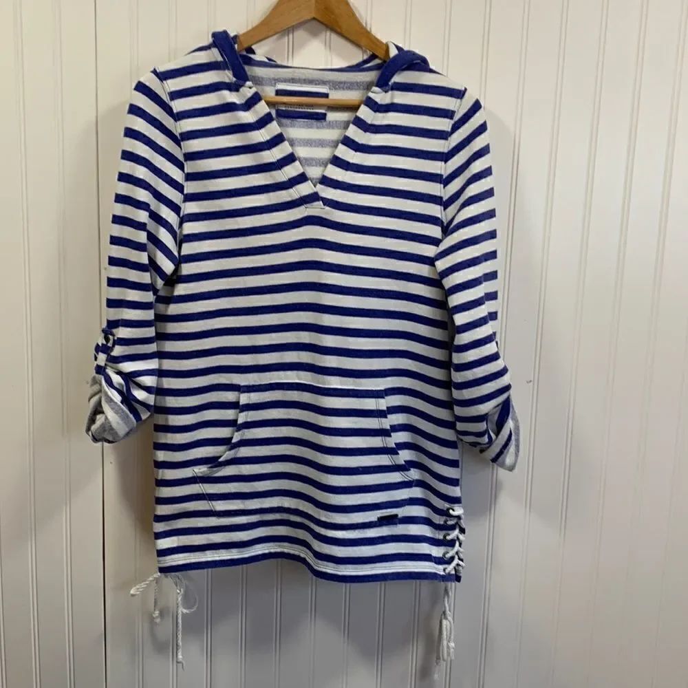 Marc New York performance striped hooded sweatshirt